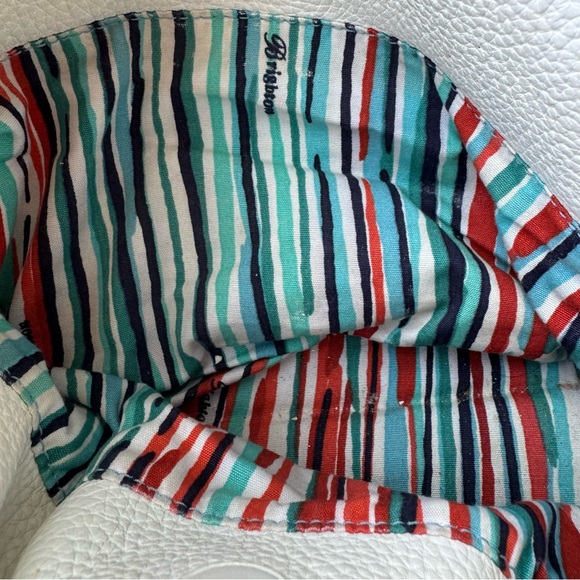 Brighton Perforated White Leather Bag with Heart Charm Dust Cover Included - Picture 13 of 14